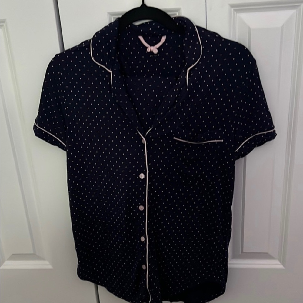 Kate Spade Set Chic Navy Polka Dot Blouse and Pant